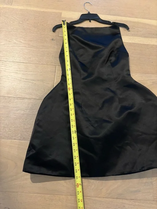 BabyBoo Tate Mini Dress Satin Open Back Babydoll bubble skirt Black Medium NWT - Picture 10 of 11